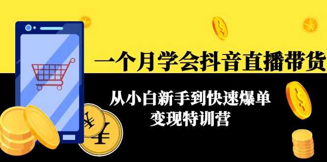 一个月学会抖音直播带货:从小白新手到快速爆单变现特训营(63节课)-课程网